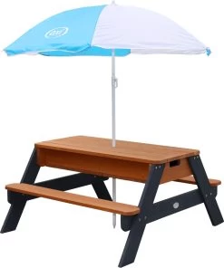 AXI Nick Zand & Water Picknicktafel In Antraciet/Bruin - Parasol Blauw/Wit - Picknick Tafel Voor Kinderen Van Hout -Tuinverzorgings Winkel 1000x1200 2