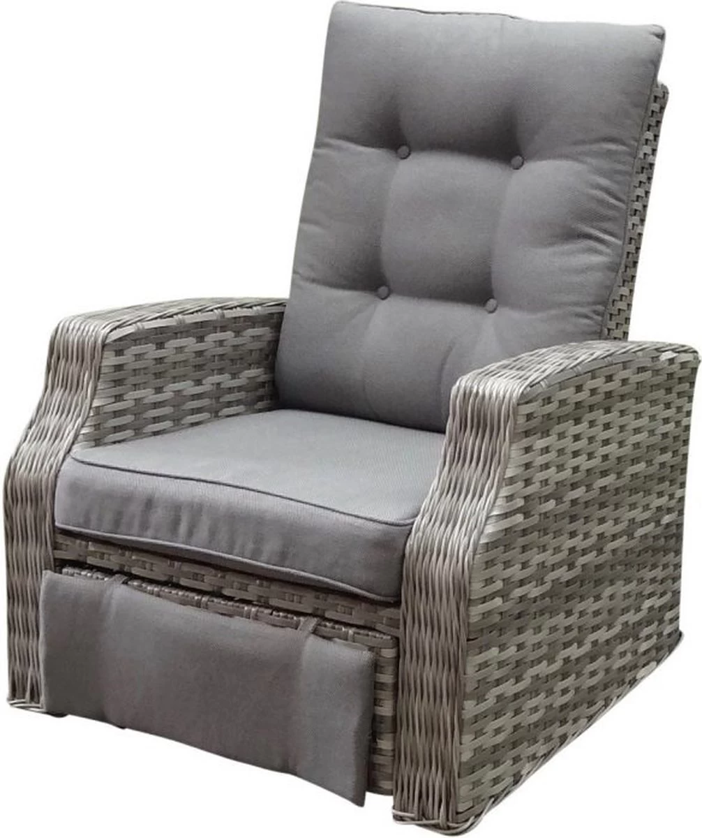 Kreta Lounge Tuinstoel Verstelbaar En Draaibaar Grijs 3 Kreta Lounge Tuinstoel Verstelbaar En Draaibaar Grijs