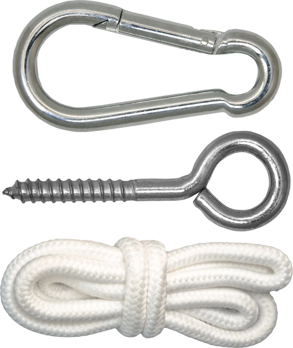 Metalen Ophangset Tot 160kg - Massieve Bevestiging Set Voor Hangstoel Hangmat - Plafond Wand Montage 5 Metalen Ophangset Tot 160kg - Massieve Bevestiging Set Voor Hangstoel Hangmat - Plafond Wand Montage - Afbeelding 3