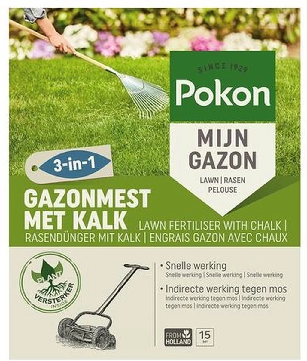 Pokon Gazonmest Met Kalk - 2kg - Mest - Geschikt Voor 30m² - 120 Dagen Voeding 11 Pokon Gazonmest Met Kalk - 2kg - Mest - Geschikt Voor 30m² - 120 Dagen Voeding - Afbeelding 9
