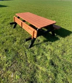 Goedkopepicknicktafels.nl | Zwart Bruine XL Picknicktafel Bruno | Tuintafel 6 Persoons | Bruin Zwart Gespoten Gedroogd Grenen Hout! -Tuinverzorgings Winkel 1036x1200