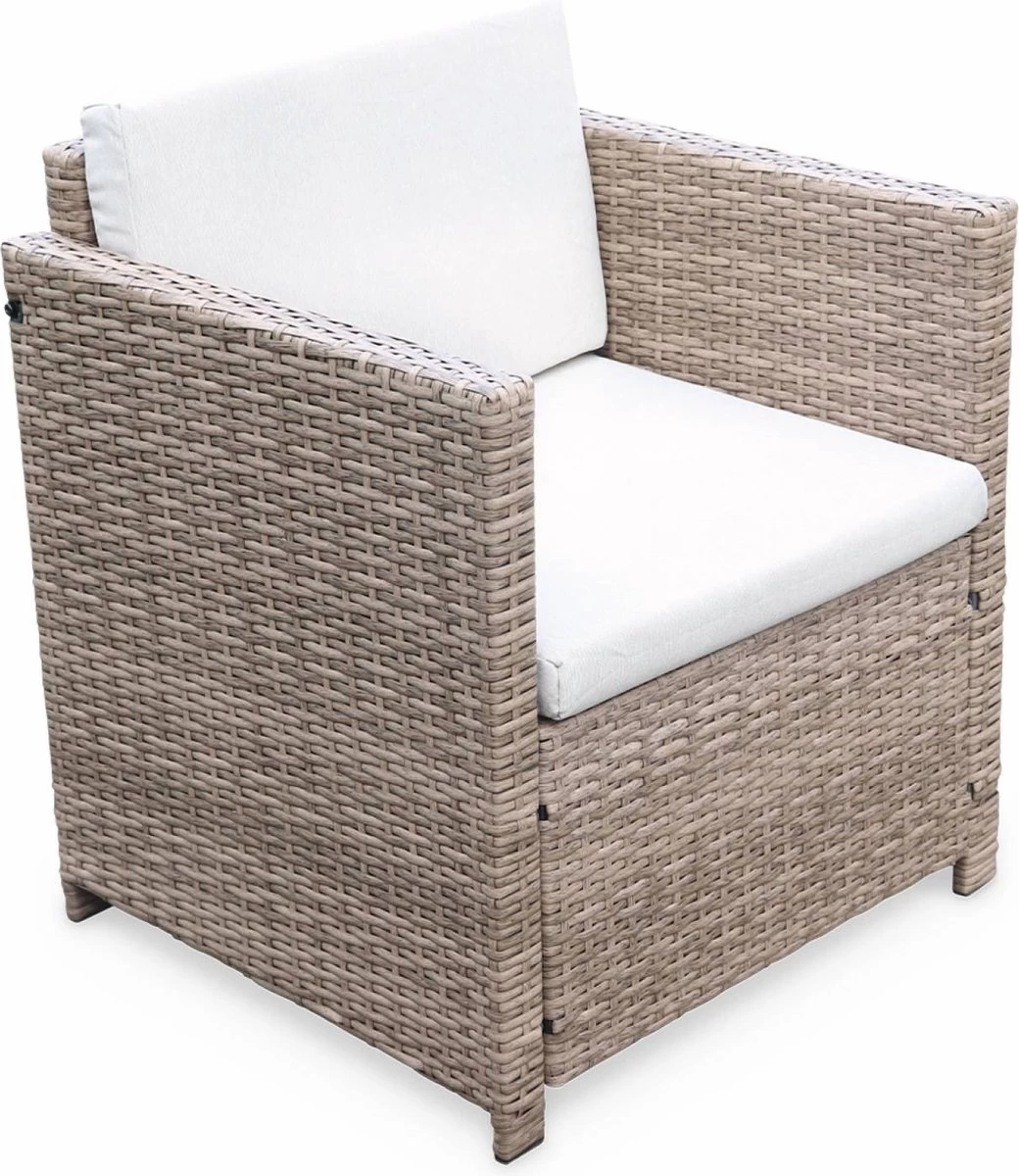 Alice's Garden Loungeset Perugia - 4 Plaatsen - Kleine Tuinset - Wicker - Naturel/beige 6 Alice's Garden Loungeset Perugia - 4 Plaatsen - Kleine Tuinset - Wicker - Naturel/beige - Afbeelding 4