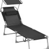 Ligstoel Met Hoofdsteun En Zon Bescherming Verstelbare Rugleuning Inklapbaar Donker Grijs Ligbed Tuin -Tuinverzorgings Winkel 1041x1200 1
