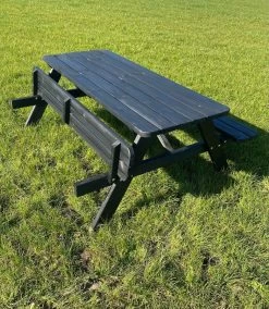 Goedkopepicknicktafels.nl | Zwarte XL Picknicktafel | Tuintafel 6 Persoons | Zwart Gespoten Gedroogd Grenen Hout! -Tuinverzorgings Winkel 1045x1200