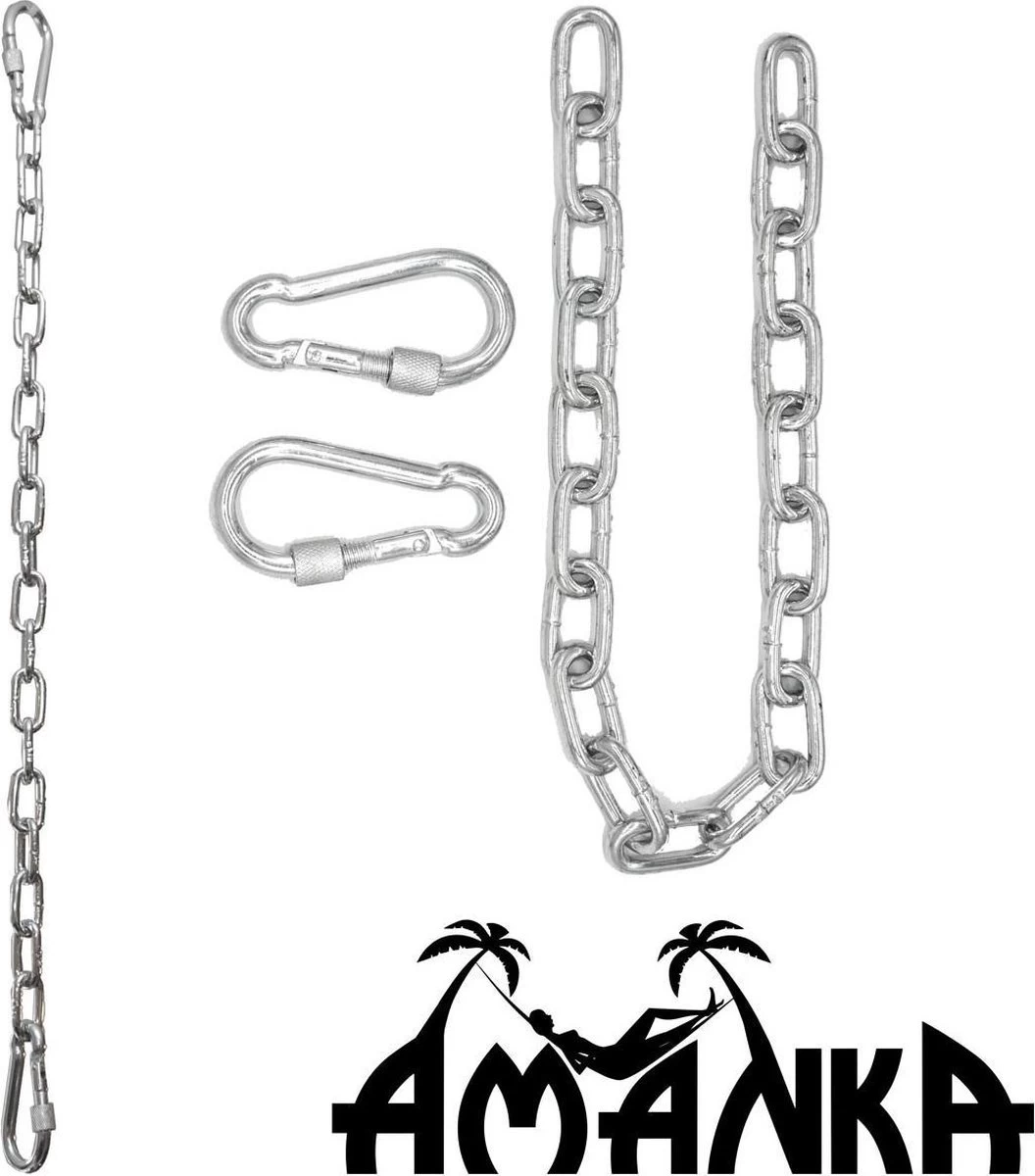 2x 50cm Hangende Stoelketting Tot 230kg - 4 Karabiners - Schommel Hangmat Bokszak Ophanging 6 2x 50cm Hangende Stoelketting Tot 230kg - 4 Karabiners - Schommel Hangmat Bokszak Ophanging - Afbeelding 4