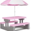 Spielwerk Kinder Tuinset – Incl. Parasol UV-bescherming - Roze Grijs