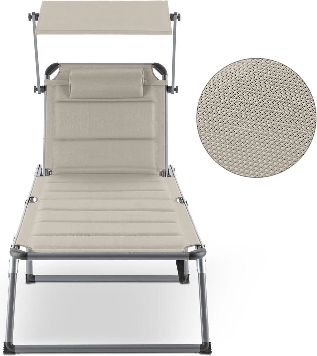 Blumfeldt Amalfi Ligstoel Tuin , Ligbed 70x37x200cm , Schuimrubberbekleding En Hoofdkussen , Rugleuning Verstelbaar Op 5 Standen , Zonnekap Voor Zonnebaden Zonder Verblind Te Worden 4 Blumfeldt Amalfi Ligstoel Tuin , Ligbed 70x37x200cm , Schuimrubberbekleding En Hoofdkussen , Rugleuning Verstelbaar Op 5 Standen , Zonnekap Voor Zonnebaden Zonder Verblind Te Worden - Afbeelding 2