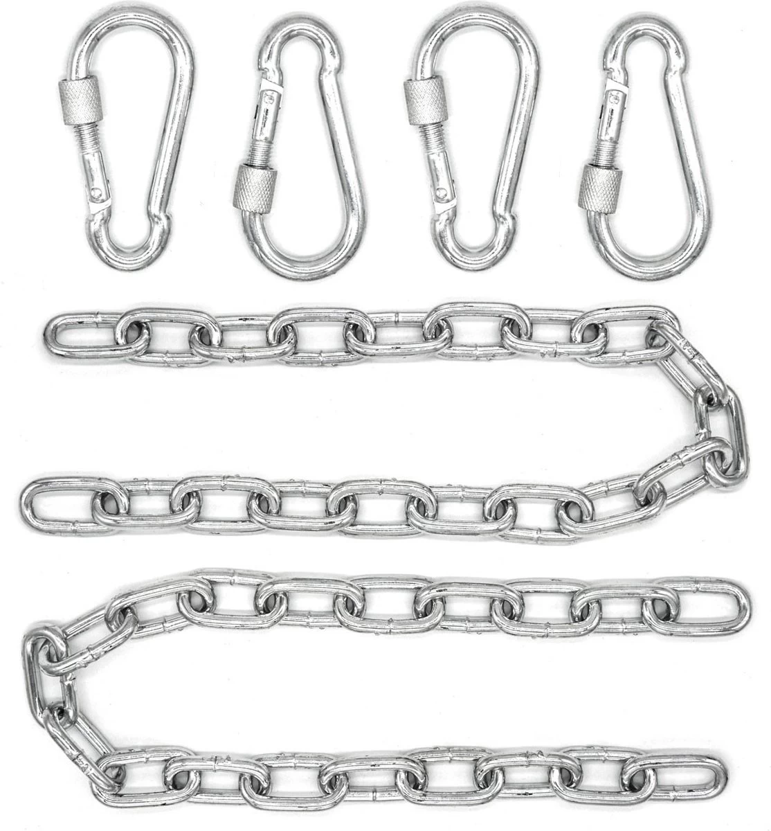 2x 50cm Hangende Stoelketting Tot 230kg - 4 Karabiners - Schommel Hangmat Bokszak Ophanging 3 2x 50cm Hangende Stoelketting Tot 230kg - 4 Karabiners - Schommel Hangmat Bokszak Ophanging