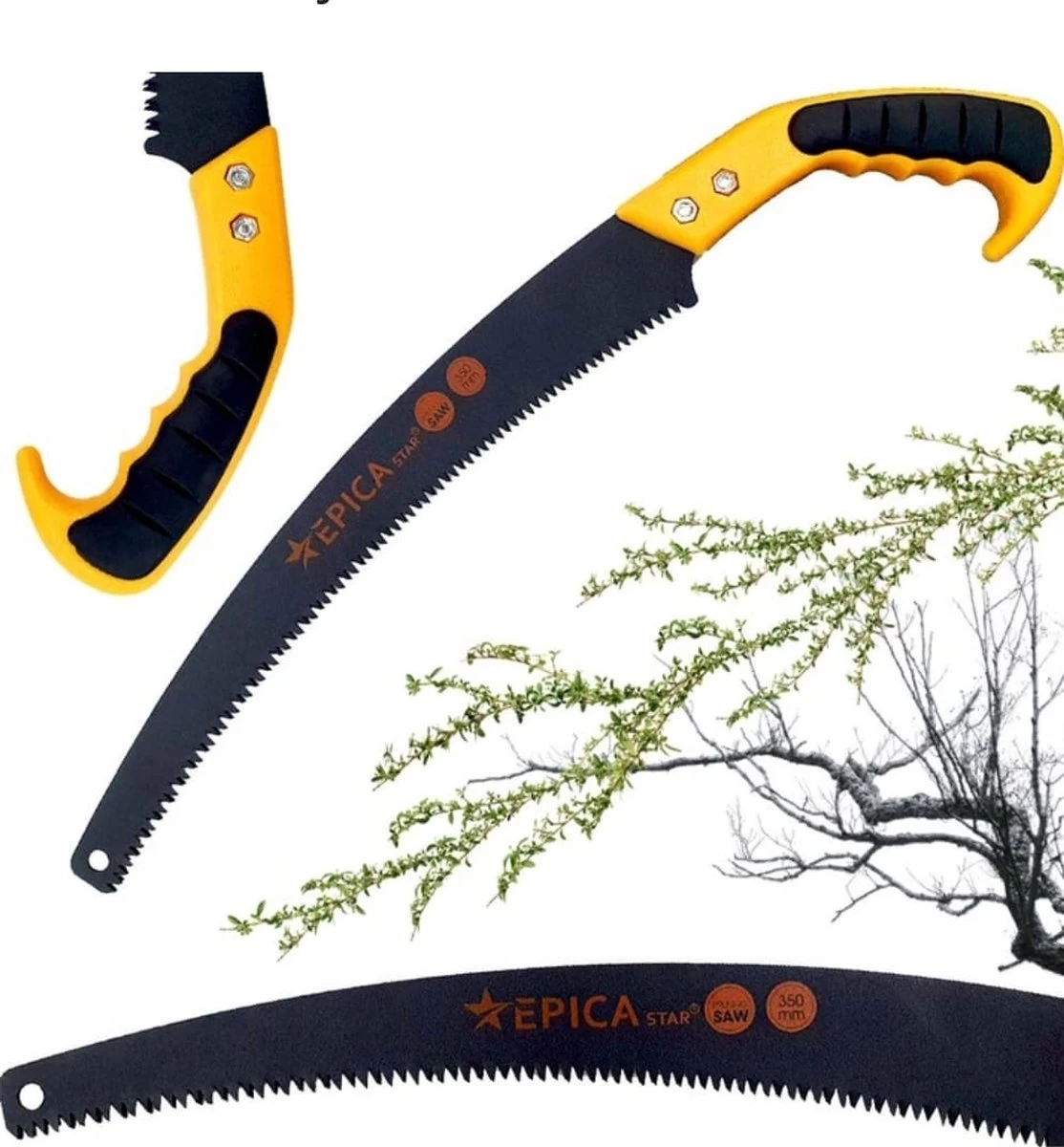 Tuin Handzaag - Takkenzaag - 17 Cm - Geel / Zwart - 350 Mm - Dubbel Gekarteld - Rubberen Handvat - Snoeizaag - Boomzaag - Houtzaag - Handzaag - Tuinieren 3 Tuin Handzaag - Takkenzaag - 17 Cm - Geel / Zwart - 350 Mm - Dubbel Gekarteld - Rubberen Handvat - Snoeizaag - Boomzaag - Houtzaag - Handzaag - Tuinieren