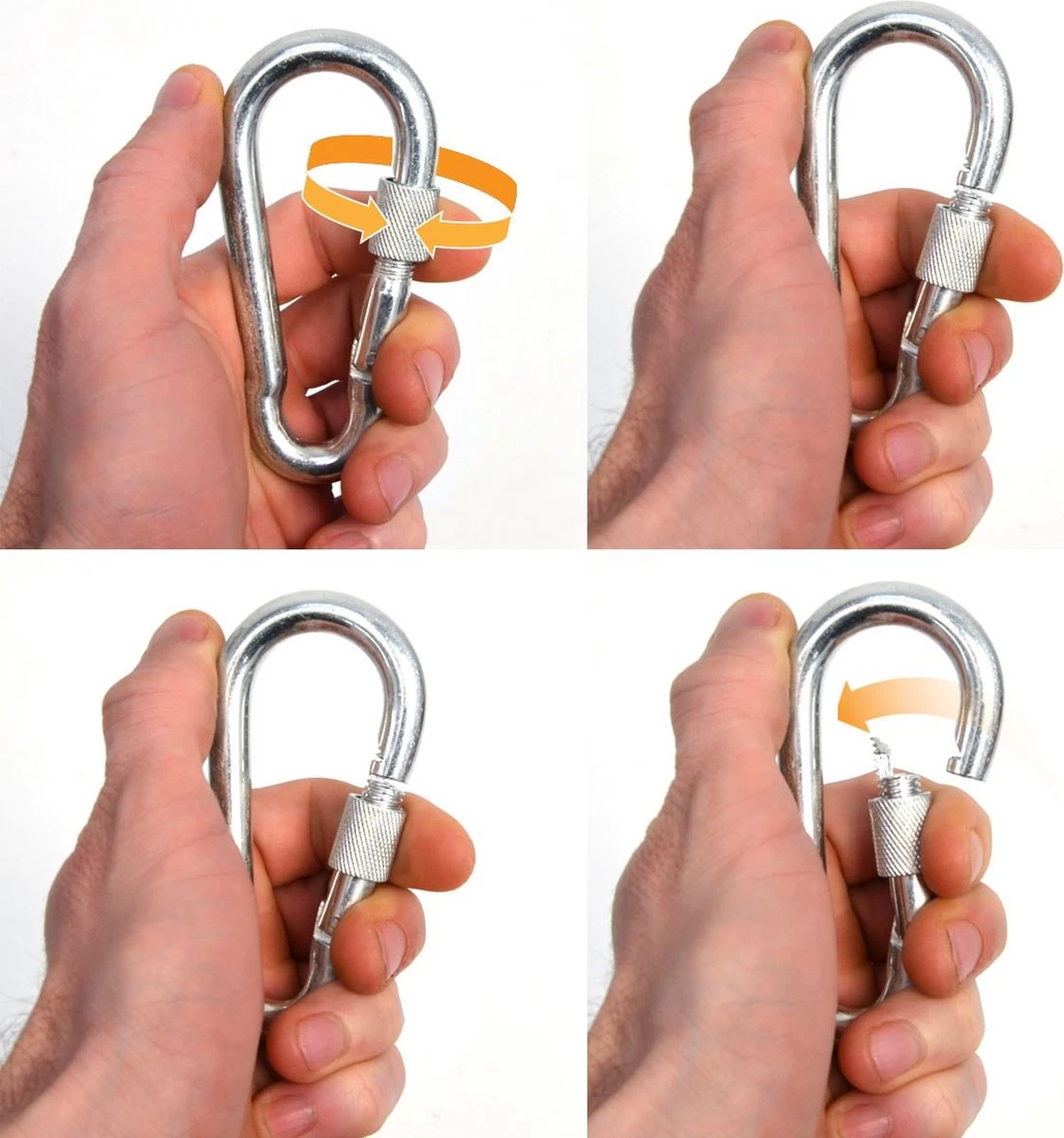 2x 50cm Hangende Stoelketting Tot 230kg - 4 Karabiners - Schommel Hangmat Bokszak Ophanging 5 2x 50cm Hangende Stoelketting Tot 230kg - 4 Karabiners - Schommel Hangmat Bokszak Ophanging - Afbeelding 3