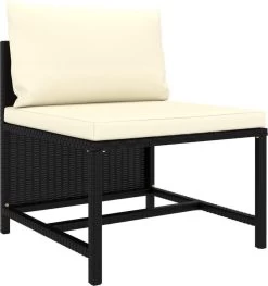 VidaXL 4-delige Loungeset Met Kussens Poly Rattan Zwart -Tuinverzorgings Winkel 1126x1200