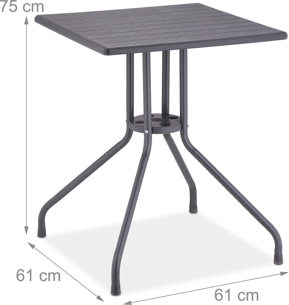 Relaxdays Tuintafel Vierkant - Buitentafel - Kleine Eettafel Tuin - Balkontafel Kunststof 6 Relaxdays Tuintafel Vierkant - Buitentafel - Kleine Eettafel Tuin - Balkontafel Kunststof - Afbeelding 4