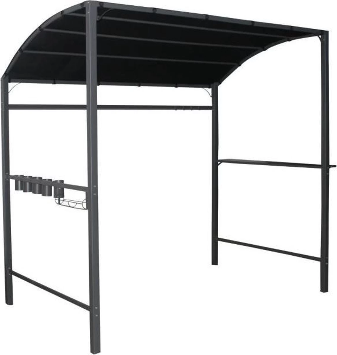 Merkloos Barbecue Overkapping Afm. 233 X 145 Cm Zwart 4 Merkloos Barbecue Overkapping Afm. 233 X 145 Cm Zwart - Afbeelding 2