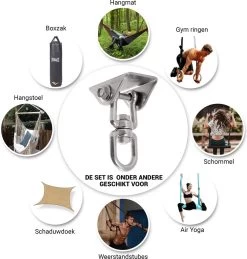 Ophangsysteem - Plafondhaak RVS - Ophanghaak TRX - Hangstoel Buiten - Hangstoel Binnen – Schommelstoel - Schommel - Bokszakken - RVS - 300kg -Tuinverzorgings Winkel 1146x1200 1