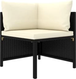 VidaXL 4-delige Loungeset Met Kussens Poly Rattan Zwart -Tuinverzorgings Winkel 1148x1200