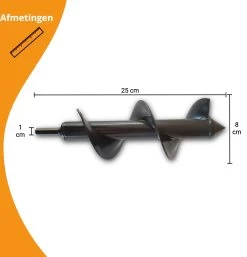 Grondboor Voor Boormachine - 8x25 Cm - Zwart 17 Grondboor Voor Boormachine - 8x25 Cm - Zwart -Tuinverzorgings Winkel 1154x1200