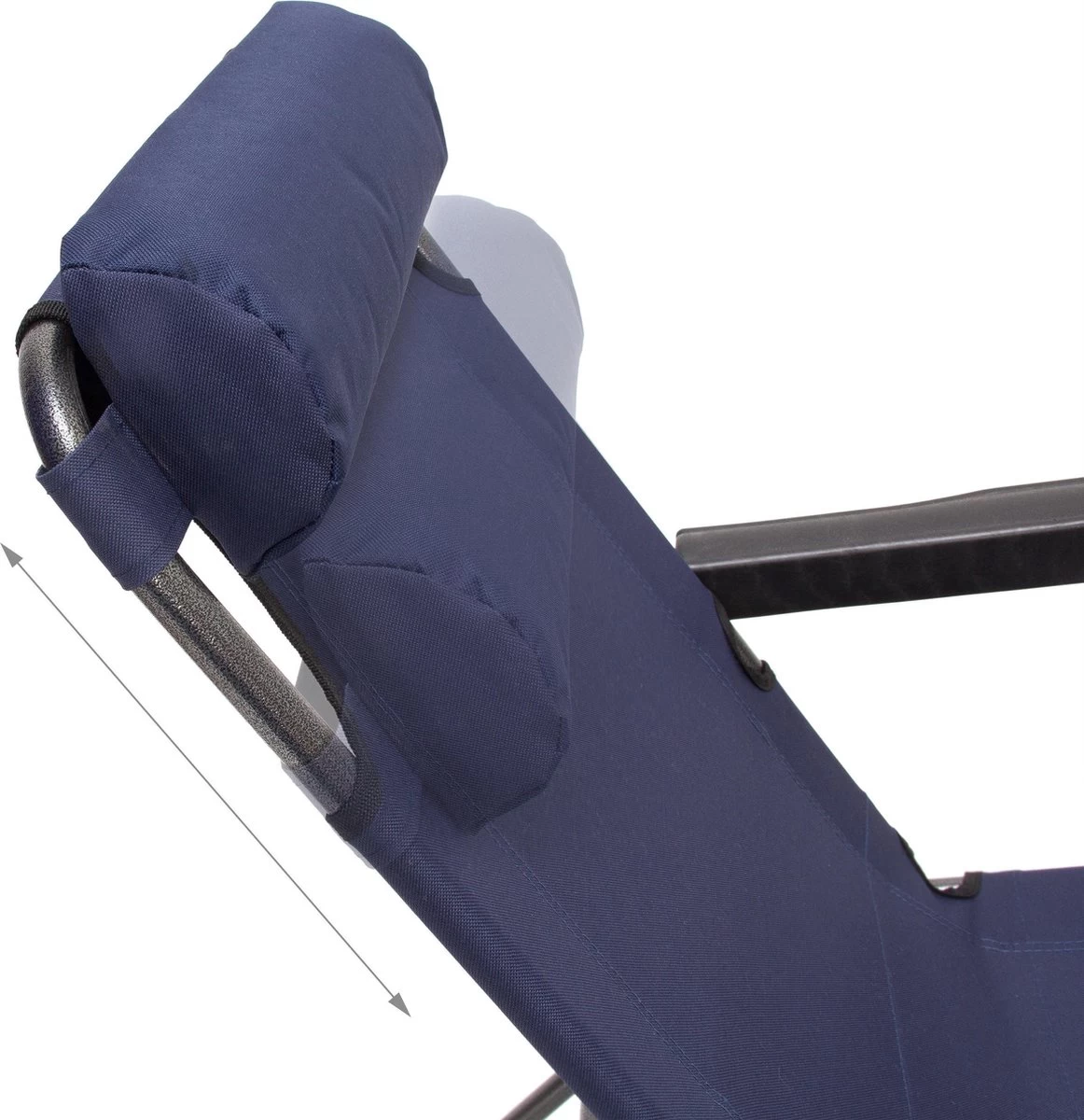 Relaxdays Ligstoel Inklapbaar - Ligbed Met Hoofdsteun - Strandstoel Verstelbaar - Camping - Donkerblauwe 7 Relaxdays Ligstoel Inklapbaar - Ligbed Met Hoofdsteun - Strandstoel Verstelbaar - Camping - Donkerblauwe - Afbeelding 5
