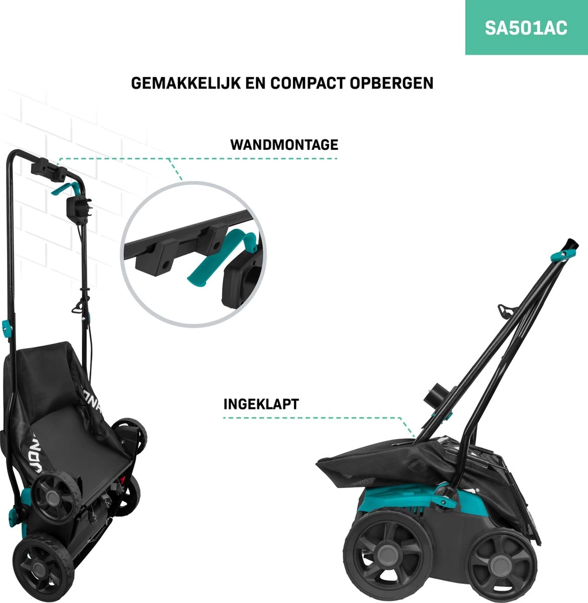 VONROC Elektrische Verticuteermachine - Gazonbeluchter – 1300W – Maaibreedte 320 Mm – 4 Dieptestanden (12/9/6/3 Mm) – Incl. 35L. Opvangbak 6 VONROC Elektrische Verticuteermachine - Gazonbeluchter – 1300W – Maaibreedte 320 Mm – 4 Dieptestanden (12/9/6/3 Mm) – Incl. 35L. Opvangbak - Afbeelding 4