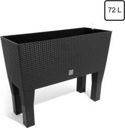 Prosperplast Kunststof Rato Plantenbak Op Poten Met Irrigatiesysteem Antraciet 80 X 33 X 62 Cm - 72 Liter - Balkonbakken/bloembakken -Tuinverzorgings Winkel 1173x1200 3