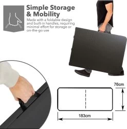 MaxxGarden Vouwtafel - Zwart - Rotanlook - 180x75x74 Cm -Tuinverzorgings Winkel 1180x1200