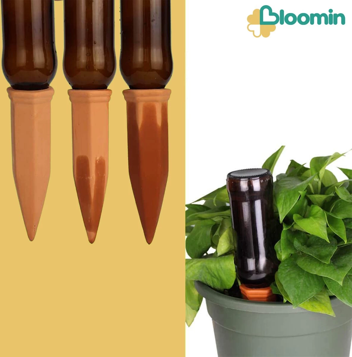 Bloomin Waterdruppelaar Van Terracotta - Waterdruppelaar Voor Planten - Druppelsysteem - Irrigatiesysteem - Watergeefsysteem - Bewateringssysteem - 8 Stuks 5 Bloomin Waterdruppelaar Van Terracotta - Waterdruppelaar Voor Planten - Druppelsysteem - Irrigatiesysteem - Watergeefsysteem - Bewateringssysteem - 8 Stuks - Afbeelding 3
