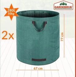 Gardebruk Tuinafvalzak - 2 Stuks 280L – 77x67cm/Opvouwbaar - Groen 12 Gardebruk Tuinafvalzak - 2 Stuks 280L – 77x67cm/Opvouwbaar - Groen -Tuinverzorgings Winkel 1188x1200 2