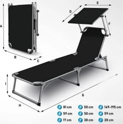 Sens Design Zonnebed - Ligbed Inklapbaar Met Zonneklep - Zwart -Tuinverzorgings Winkel 1191x1200 2