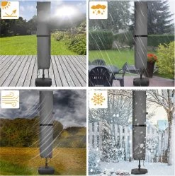 Kingsleeve Parasolhoes Tot Ø 330cm - Weerbestendig Robuust - Grijs -Tuinverzorgings Winkel 1192x1200