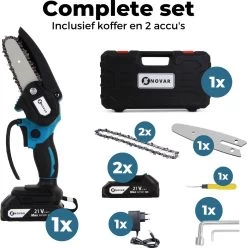 NovarGarden® Mini Kettingzaag NG1 - Met 2x Accu - Takkenzaag - Snoeizaag - Electrisch - Handzaag - Boomzaag - 21V 19 NovarGarden® Mini Kettingzaag NG1 - Met 2x Accu - Takkenzaag - Snoeizaag - Electrisch - Handzaag - Boomzaag - 21V -Tuinverzorgings Winkel 1193x1200 4