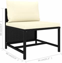 VidaXL 4-delige Loungeset Met Kussens Poly Rattan Zwart -Tuinverzorgings Winkel 1194x1200