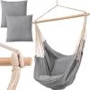 RENALUX Hangstoel Buiten En Binnen - Hangstoel Voor Binnen - Hangstoel Zonder Standaard - Hangstoel Cocoon - Gratis 2 Zachte Kussens - 150 KG - Grijs