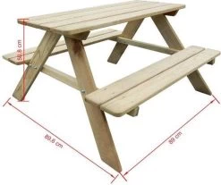 MaxxGarden Kinder Picknicktafel - 90x79x50cm - Hout -Tuinverzorgings Winkel 1200x1004 1