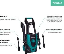 VONROC Hogedrukreiniger V14-1 - 1400W – 110 Bar – 390 L/h – Incl. 5m Slang, Spuitstukken En Accessoires -Tuinverzorgings Winkel 1200x1022 1