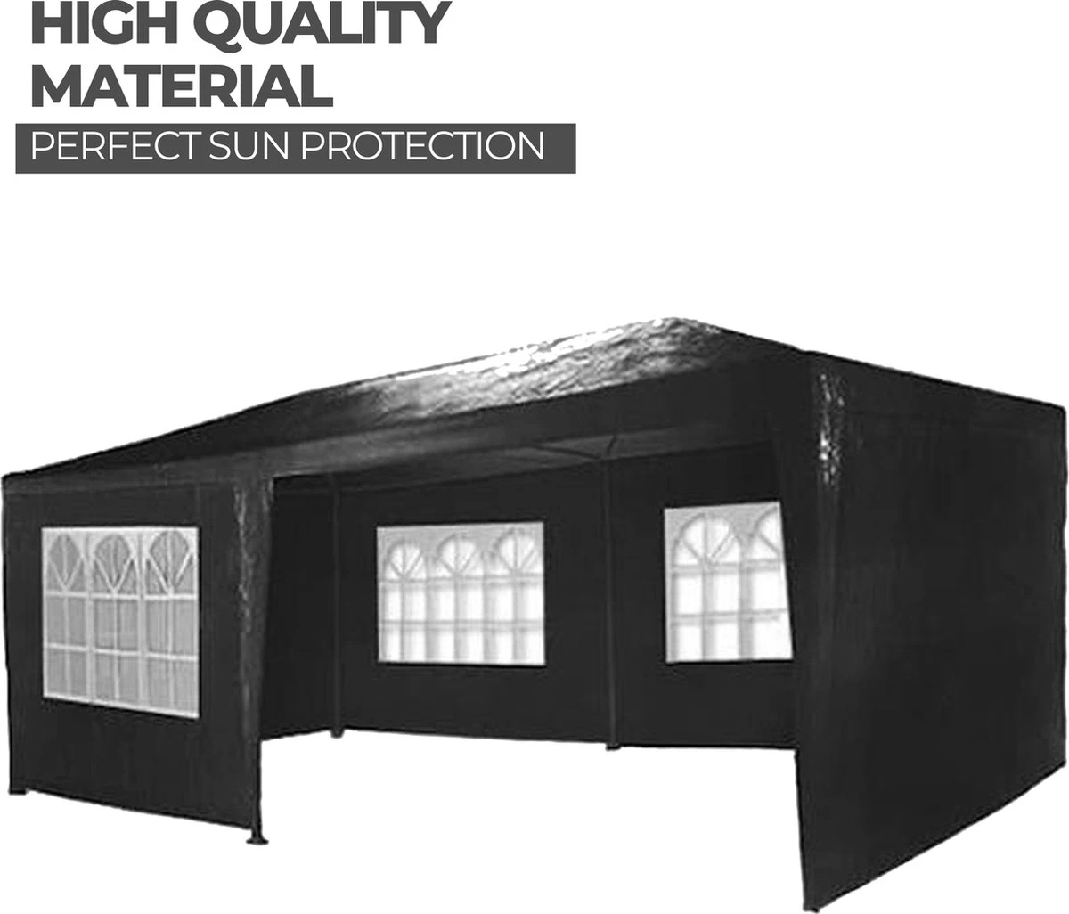 MaxxGarden Partytent - Paviljoen - 3x6m - Incl. Zijwanden - Waterdicht - Zwart 6 MaxxGarden Partytent - Paviljoen - 3x6m - Incl. Zijwanden - Waterdicht - Zwart - Afbeelding 4