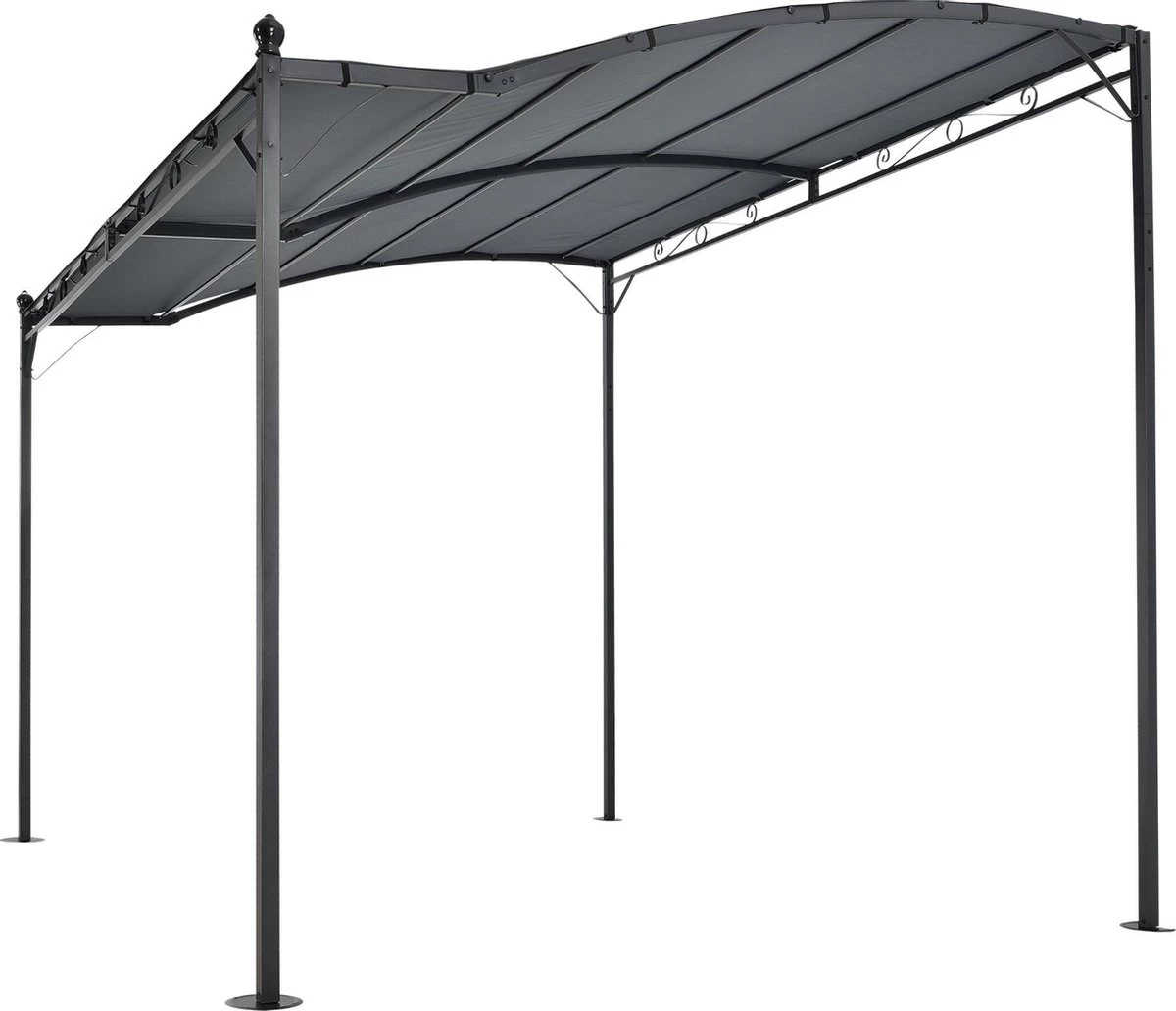 Pergola Tuinpaviljoen 300x250x243 Cm Antraciet Donkergrijs 6 Pergola Tuinpaviljoen 300x250x243 Cm Antraciet Donkergrijs - Afbeelding 4