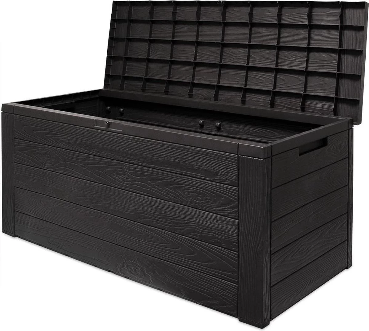 Merkloos Woody Tuin Opbergbox - 324 Liter 45x120x60 Cm - Tuinkussenbox - Antraciet/bruin 4 Merkloos Woody Tuin Opbergbox - 324 Liter 45x120x60 Cm - Tuinkussenbox - Antraciet/bruin - Afbeelding 2