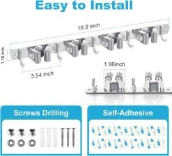 BOTC Bezemhouder - 5 Houders 6 Haken Bezem Ophangsysteem - Zeflklevend - Opbergsysteem - Ophanghaken - Tuingereedschap - Gereedschap Opbergen -Tuinverzorgings Winkel 1200x1084 2