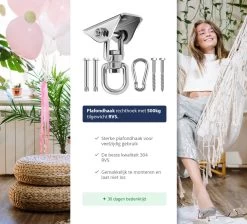 Plafondhaak - Ophangen Bokszak, Schommel En Hangstoel - Ophangsysteem - Ophanghaak - Plafondbeugel - RVS – 500kg Tilgewicht -Tuinverzorgings Winkel 1200x1087