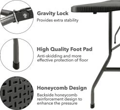 MaxxGarden Vouwtafel - Zwart - Rotanlook - 180x75x74 Cm -Tuinverzorgings Winkel 1200x1099