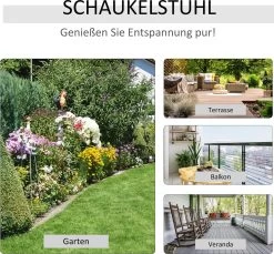 Outsunny Tuin Schommelstoel, Relaxstoel, Tuinstoel, Bamboe Multiplex Naturel 84A-171 -Tuinverzorgings Winkel 1200x1114