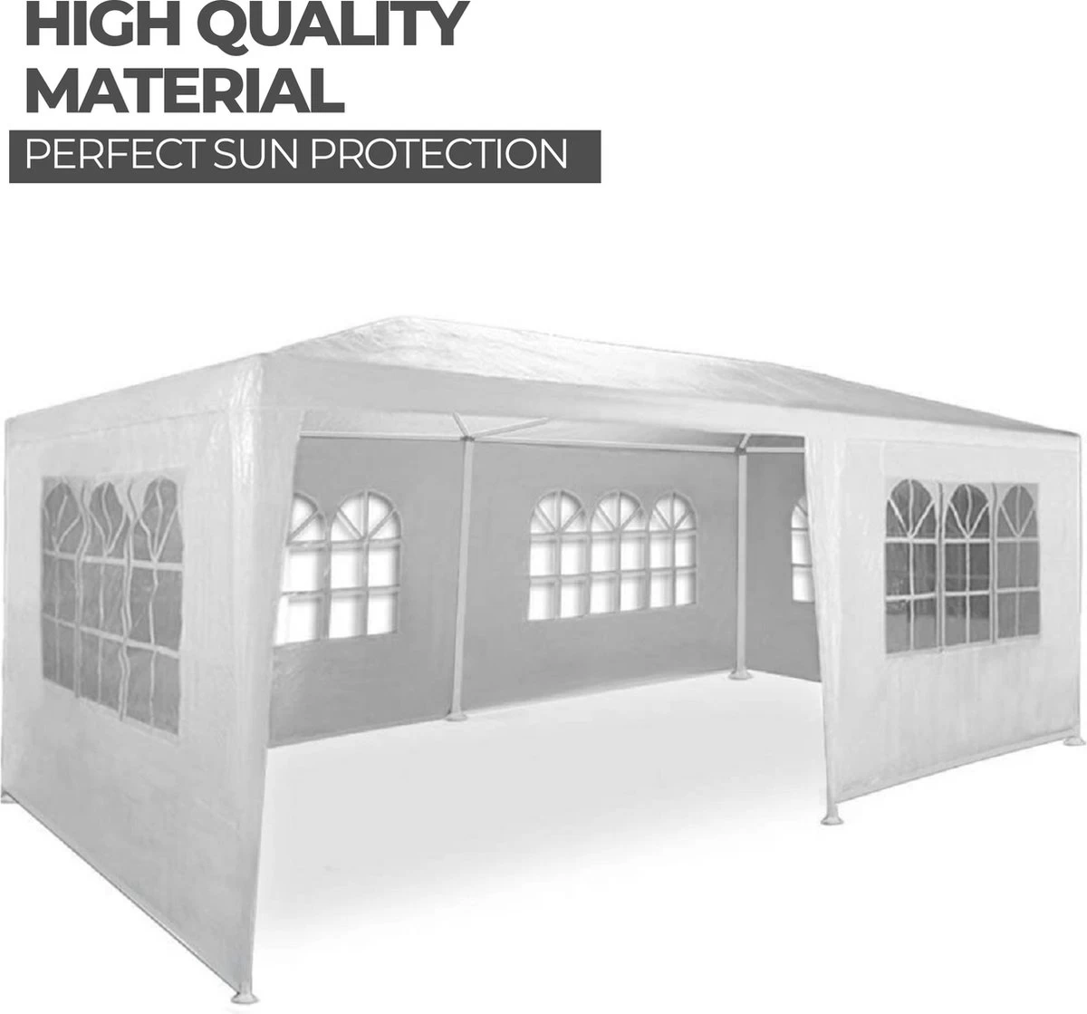 MaxxGarden Partytent - Paviljoen - 300 X 600 X 250 Cm - Met Zijwanden - Waterdicht Pro - 32mm Buizen – Wit 7 MaxxGarden Partytent - Paviljoen - 300 X 600 X 250 Cm - Met Zijwanden - Waterdicht Pro - 32mm Buizen – Wit - Afbeelding 5