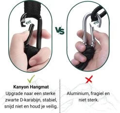 Kanyon Hangmat - Incl. Karabijnhaken En Riemen - Licht Parachutestof - 260 X 140 Cm - Tot 200kg - Groen/Khaki 12 Kanyon Hangmat - Incl. Karabijnhaken En Riemen - Licht Parachutestof - 260 X 140 Cm - Tot 200kg - Groen/Khaki -Tuinverzorgings Winkel 1200x1125