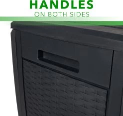 Opbergbox 310L UV-Bestendig Weerbestendig Wielen Tuinbox Rotan-look Antraciet -Tuinverzorgings Winkel 1200x1131 5