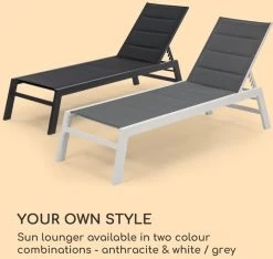 Blumfeldt Renazzo Lounge Ligstoel - Ligbed Voor De Tuin - Aluminium Tuinstoel - 6 Standen - Waterafstotend - Bekleding Van 70 % Pvc En 30 % Polyetheen - Grijs -Tuinverzorgings Winkel 1200x1137 1