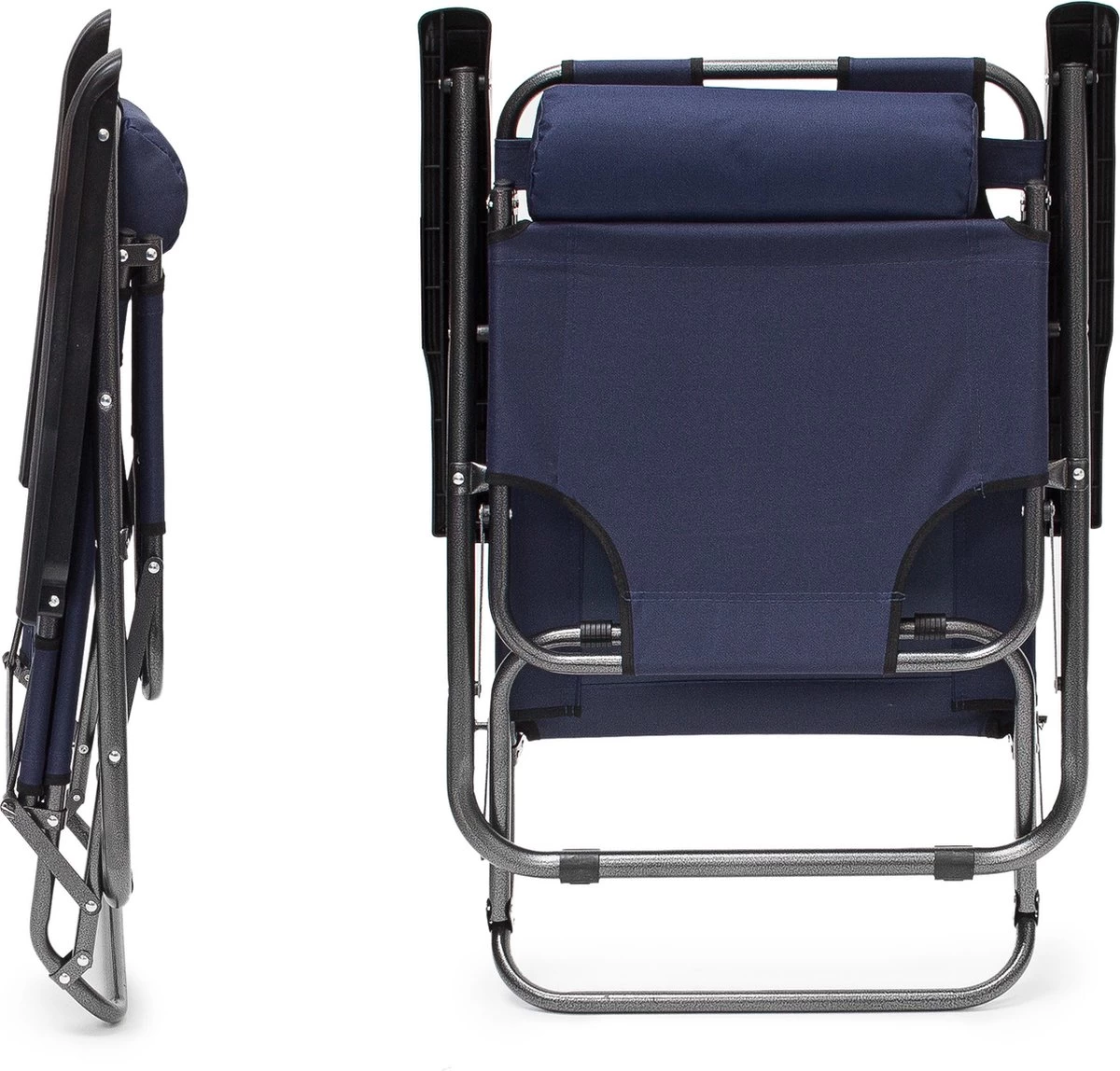 Relaxdays Ligstoel Inklapbaar - Ligbed Met Hoofdsteun - Strandstoel Verstelbaar - Camping - Donkerblauwe 9 Relaxdays Ligstoel Inklapbaar - Ligbed Met Hoofdsteun - Strandstoel Verstelbaar - Camping - Donkerblauwe - Afbeelding 7