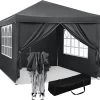 Waterdichte Partytent 3x3 Meter Opvouwbaar Met Zijwanden- Paviljoen Met Zijpanelen - Easy Up - Pop-up Tent Met Haringen, Touw En Anti Slip Poten