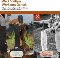 Miseru Houtklover – Zonder Bijl – No Axe – HANDMADE In Holland Houtsplijter – Houtkliever – Houtklover Voor Aanmaakhout – Ook Voor Stammen - Metaal -Tuinverzorgings Winkel 1200x1168 2