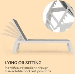 Blumfeldt Renazzo Lounge Ligstoel - Ligbed Voor De Tuin - Aluminium Tuinstoel - 6 Standen - Waterafstotend - Bekleding Van 70 % Pvc En 30 % Polyetheen - Grijs -Tuinverzorgings Winkel 1200x1171 3