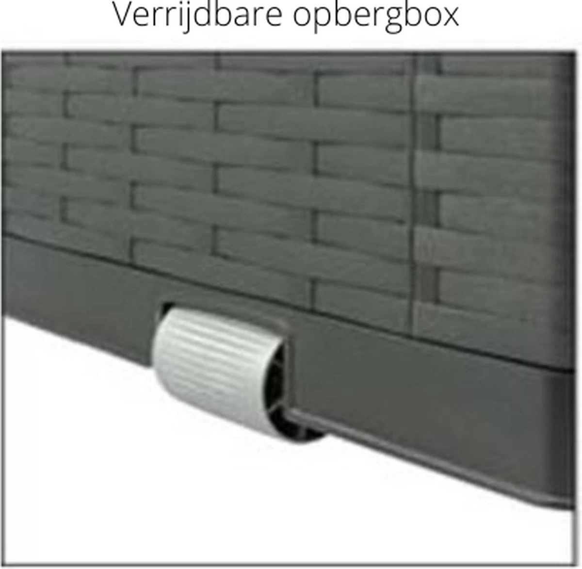 Verrijdbare Tuinkussen Opbergbox - Rattan Look - Zwart - 350 Liter 8 Verrijdbare Tuinkussen Opbergbox - Rattan Look - Zwart - 350 Liter - Afbeelding 6