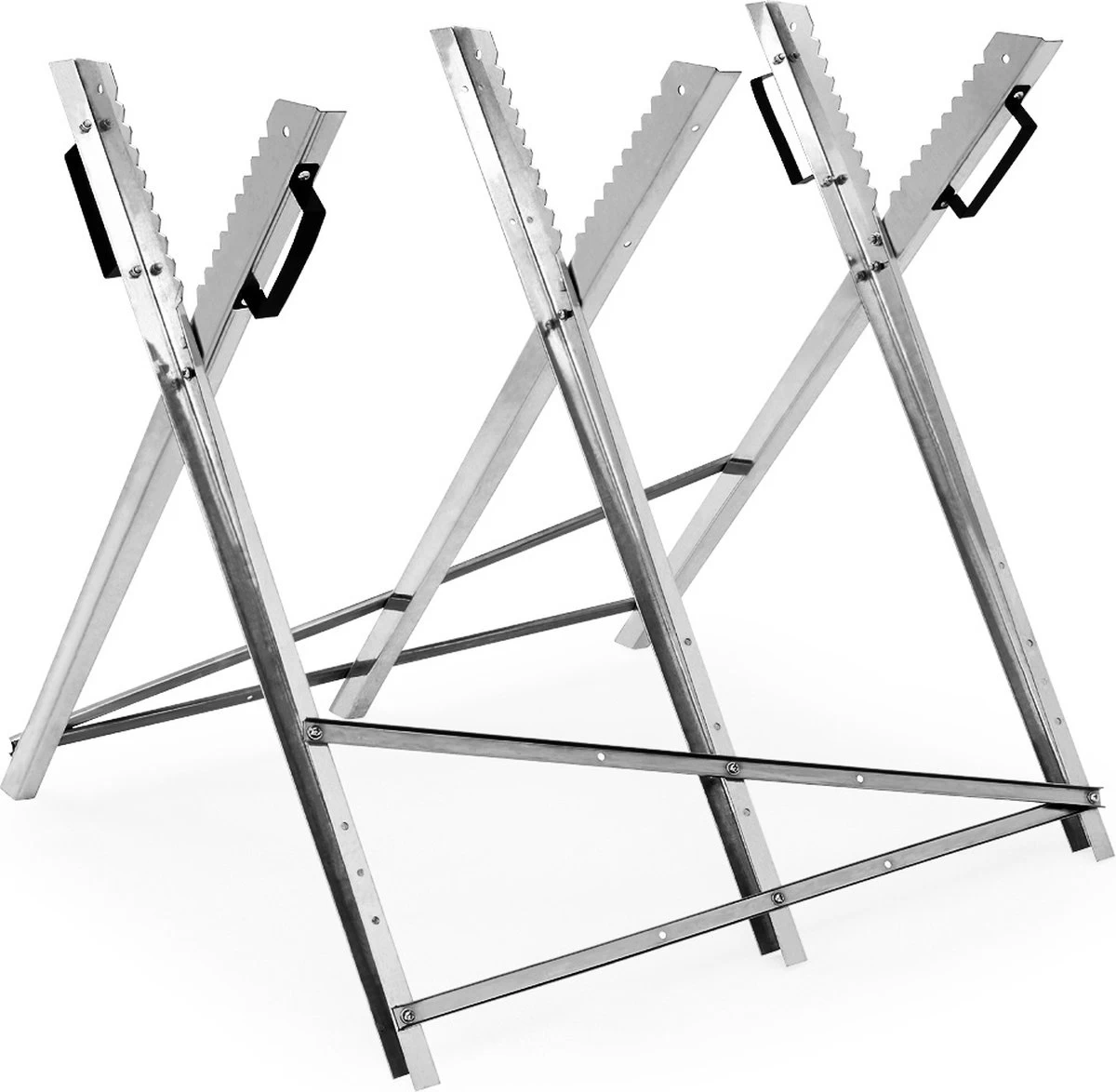 Merkloos Monzana Zaagbok - Metaal Opvouwbaar 83x81x88cm - Zilver 3 Merkloos Monzana Zaagbok - Metaal Opvouwbaar 83x81x88cm - Zilver